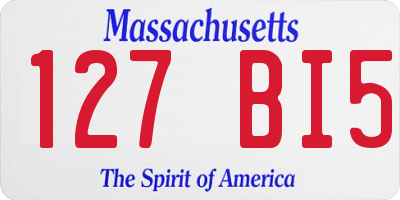 MA license plate 127BI5
