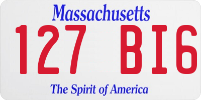 MA license plate 127BI6