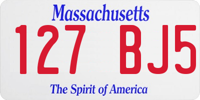MA license plate 127BJ5
