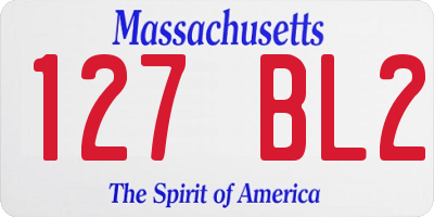 MA license plate 127BL2
