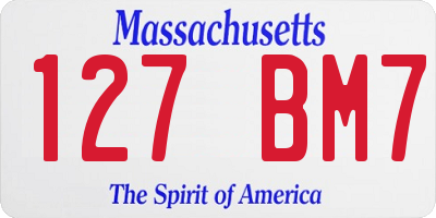 MA license plate 127BM7