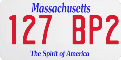 MA license plate 127BP2