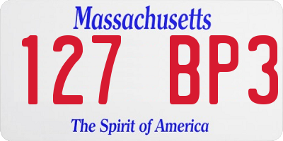 MA license plate 127BP3