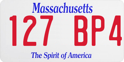 MA license plate 127BP4