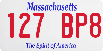 MA license plate 127BP8