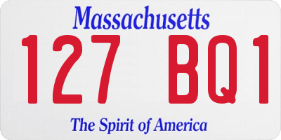 MA license plate 127BQ1