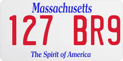 MA license plate 127BR9