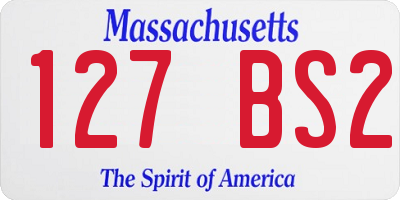 MA license plate 127BS2