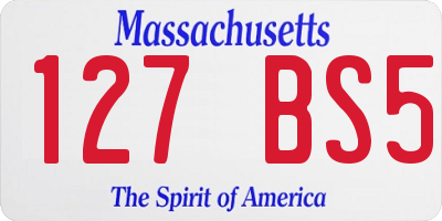MA license plate 127BS5