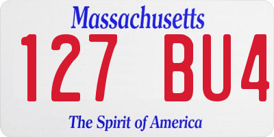 MA license plate 127BU4