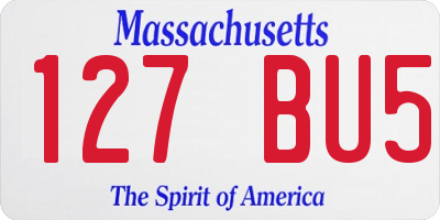 MA license plate 127BU5