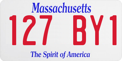 MA license plate 127BY1