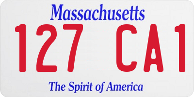MA license plate 127CA1