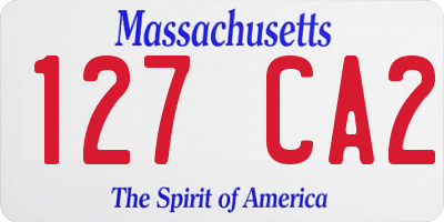 MA license plate 127CA2