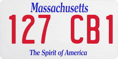MA license plate 127CB1