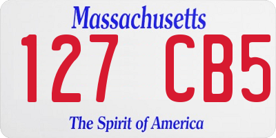 MA license plate 127CB5
