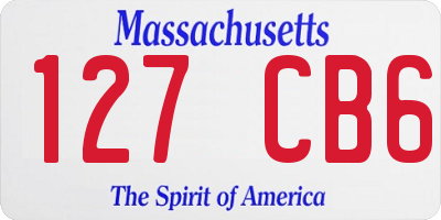 MA license plate 127CB6