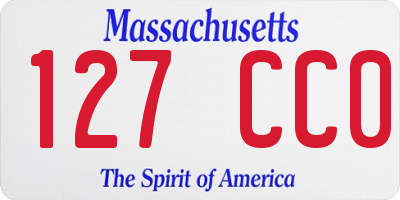 MA license plate 127CC0