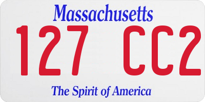 MA license plate 127CC2