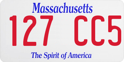MA license plate 127CC5