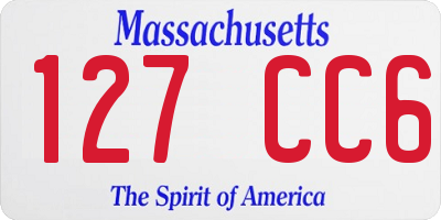 MA license plate 127CC6