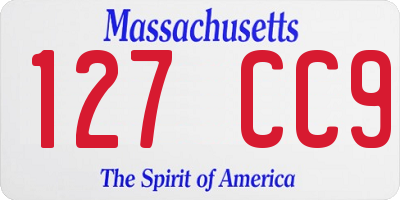 MA license plate 127CC9