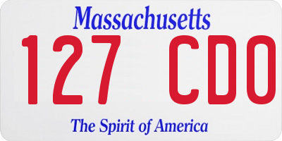 MA license plate 127CD0