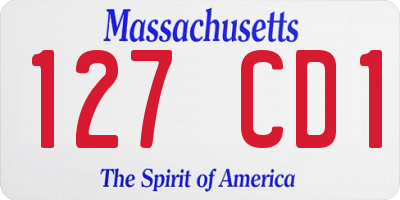 MA license plate 127CD1