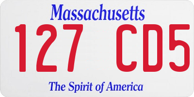 MA license plate 127CD5