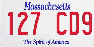 MA license plate 127CD9