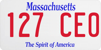 MA license plate 127CE0