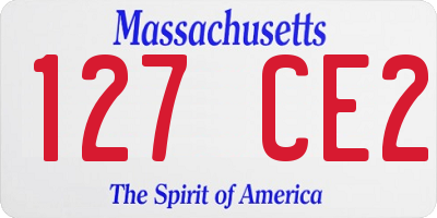 MA license plate 127CE2