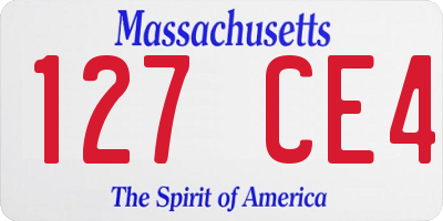 MA license plate 127CE4
