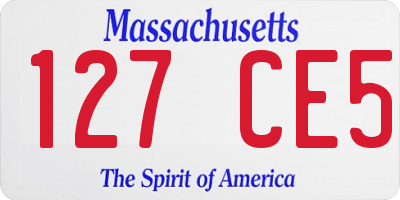 MA license plate 127CE5