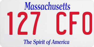 MA license plate 127CF0