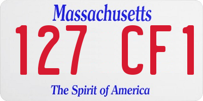 MA license plate 127CF1