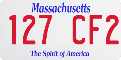 MA license plate 127CF2