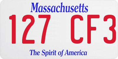 MA license plate 127CF3