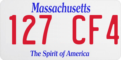 MA license plate 127CF4