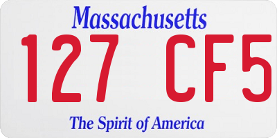 MA license plate 127CF5