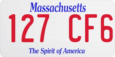 MA license plate 127CF6