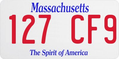 MA license plate 127CF9