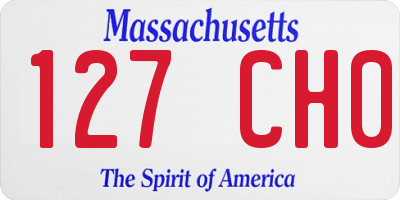 MA license plate 127CH0