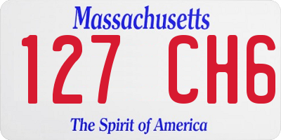 MA license plate 127CH6