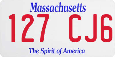 MA license plate 127CJ6