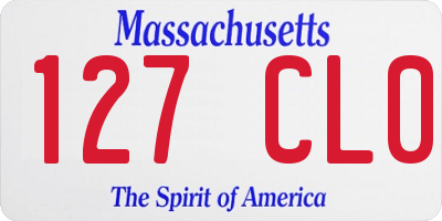 MA license plate 127CL0