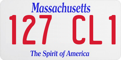 MA license plate 127CL1