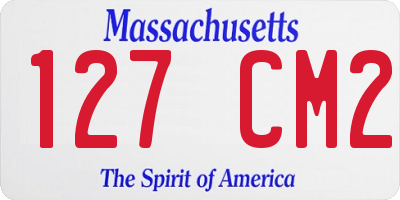 MA license plate 127CM2