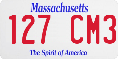 MA license plate 127CM3