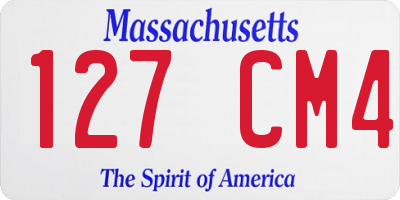 MA license plate 127CM4